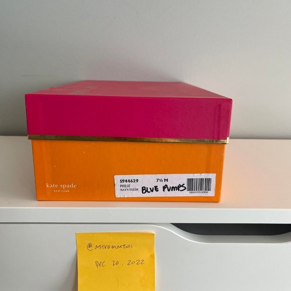 Kate Spade Philie Navy Suede Pumps with Black Crystal - Picture 8 of 11